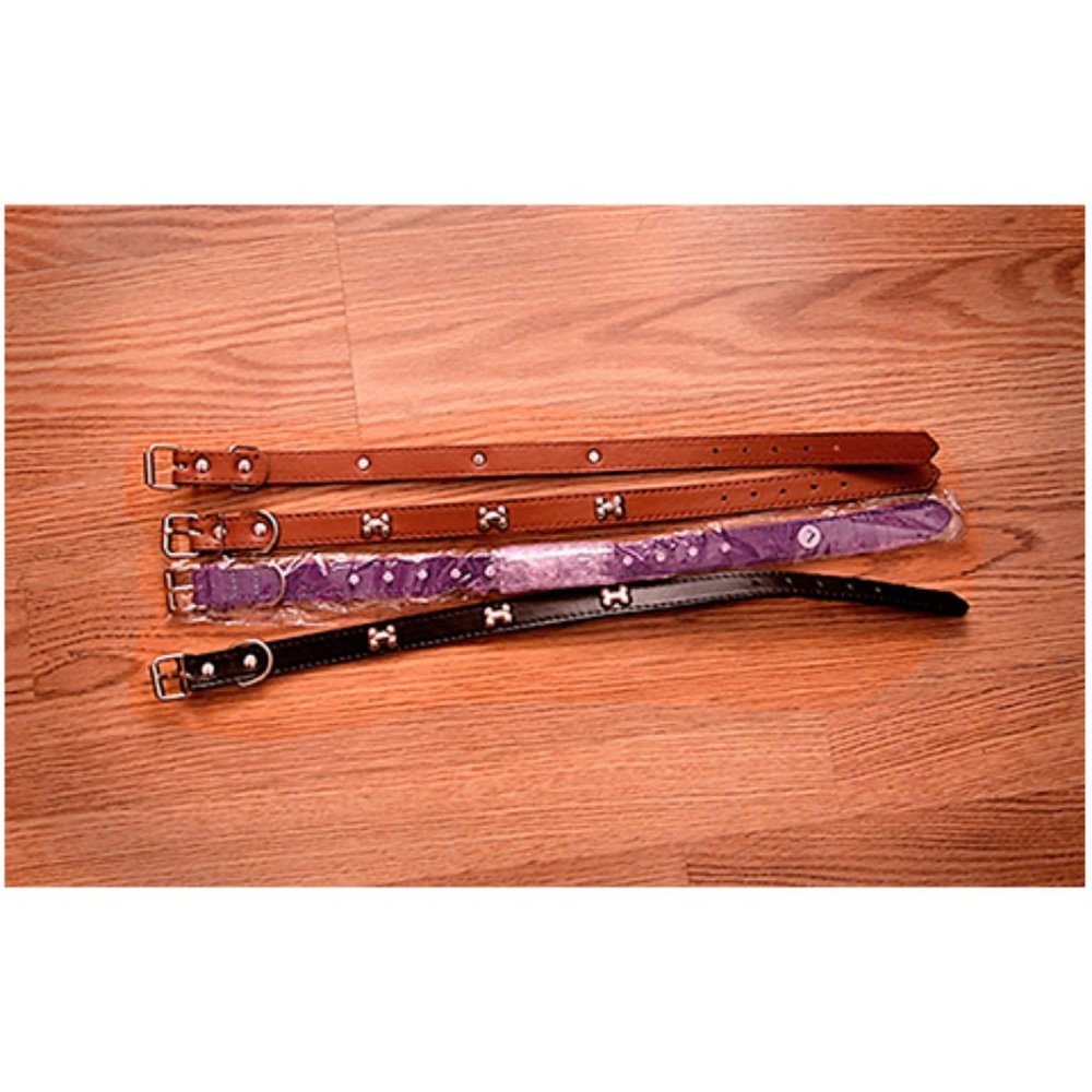 NEW Dog Collars Four Leather Collars size Large 18" - Picture 3 of 3